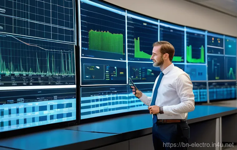 전력망 분석 - **Prompt: "A state-of-the-art power grid control center at dawn, bustling with diverse engineers (ma...