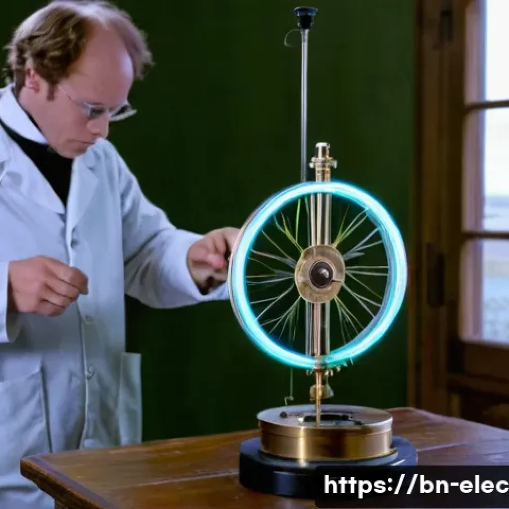 전자기학 실험 - **Prompt 1: The Dawn of Electromagnetism - Oersted's and Faraday's Eureka Moments**
    A vibrant, h...
